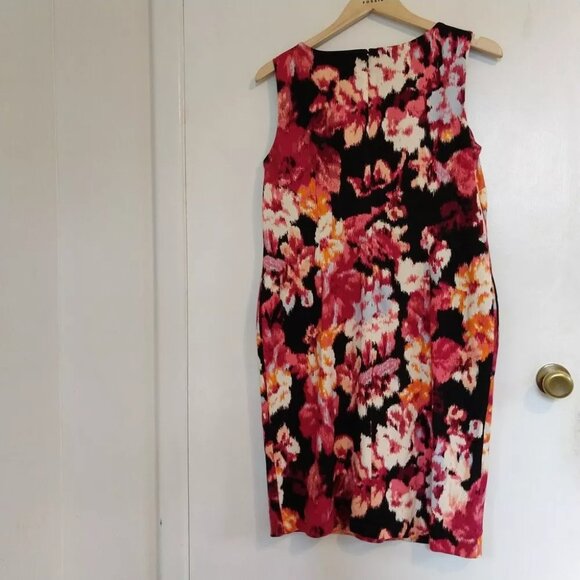 Chicos Floral Sleeveless Knit Dress Pockets Retro Mod Size 0.5 Misses 6 - Picture 5 of 6